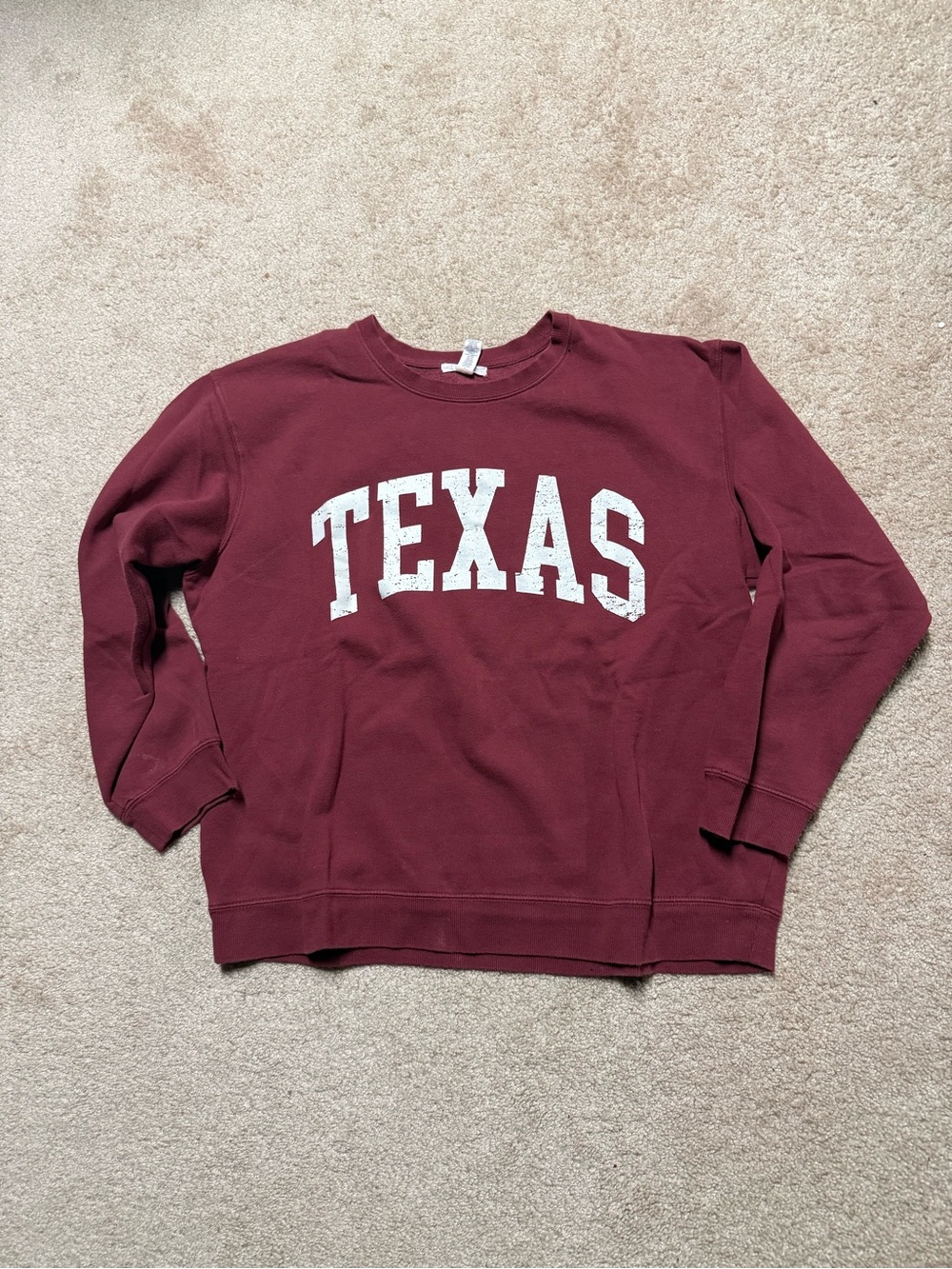 Maroon 'TEXAS' Crewneck Sweatshirt